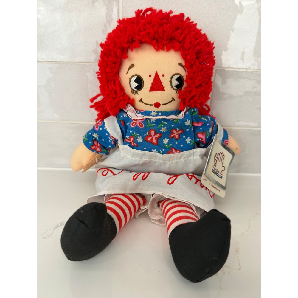 Applause Raggedy Ann Plush Doll 12" Blue Floral Dress Vintage Style 8456 NWT